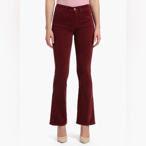 Mavi Women's High Waist Velveteen Flare Jeans Burgundy Size 24